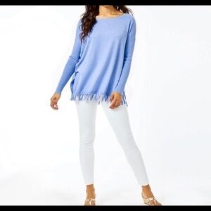 Lilly Pulitzer Ramona Purple Fringe Sweater Sz XXS